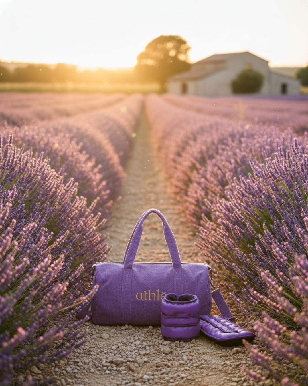 Pack Bracelets Lestés 1kg + Petit Sac de Gym Tout Violet